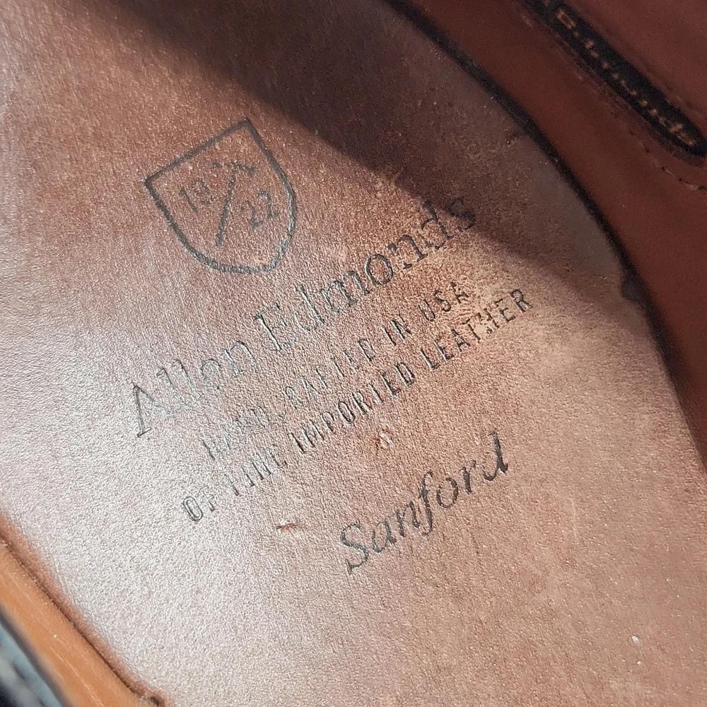Allen Edmonds‎ Sanford Black Leather Cap Toe Oxford Dress Shoes Size 9.5